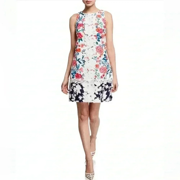 Eliza J Floral Lace Spring Shift Dress Sz 6 - Picture 1 of 10
